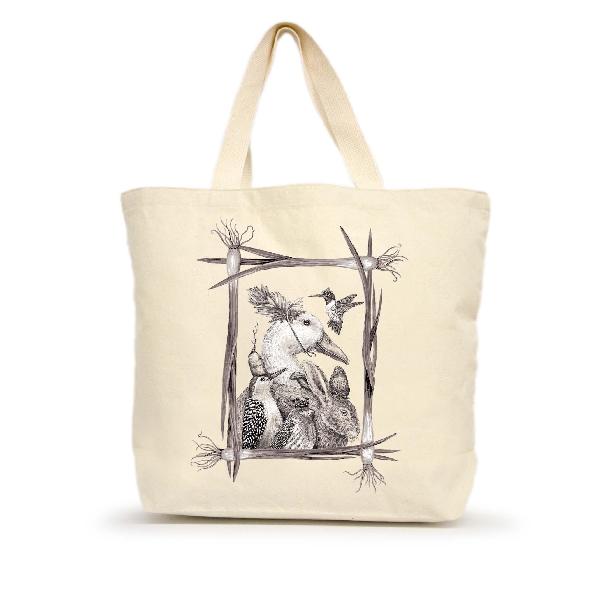 A Few Good Friends in Scallion Border Bag | Vicki Sawyer